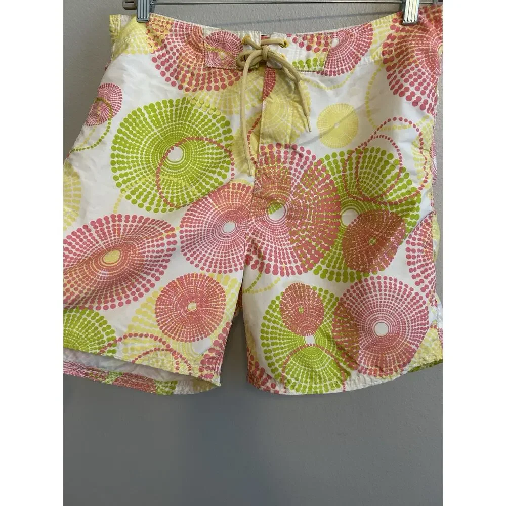 VTG Y2K ONeill Mens 36 Board Shorts Swim Trunks Surfer Beach Pink Yellow 90s